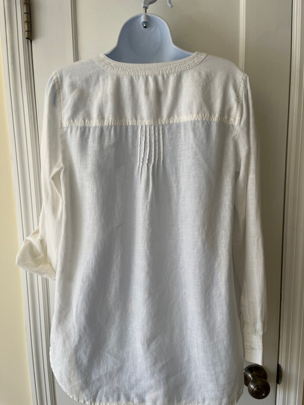 Talbots Linen Button-Front Lightweight Tunic Top White Women's Medium Beachy - Picture 4 of 14